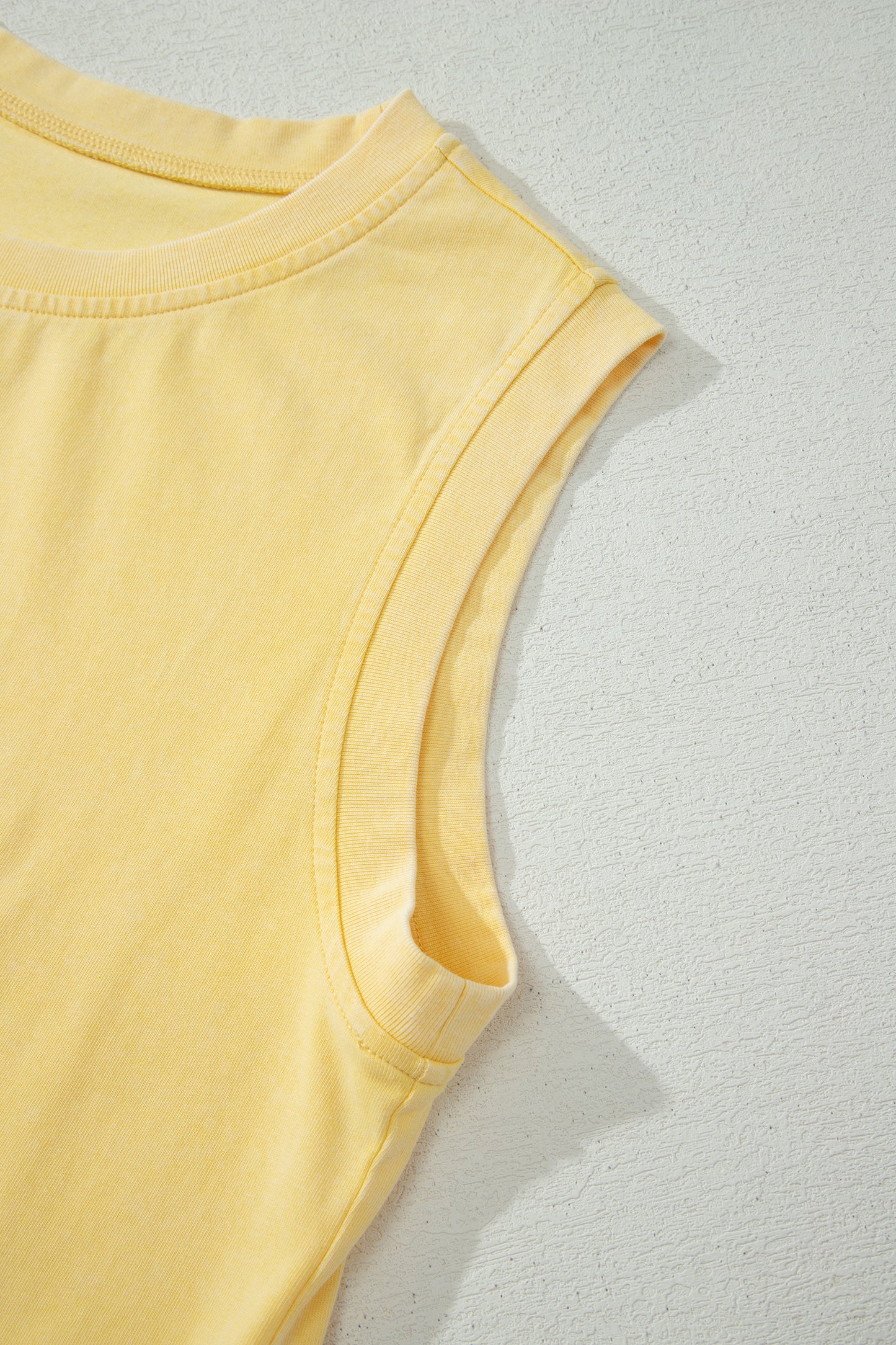 2 Piece Mineral Wash Cotton Tank Top Lined Split Skort Set
