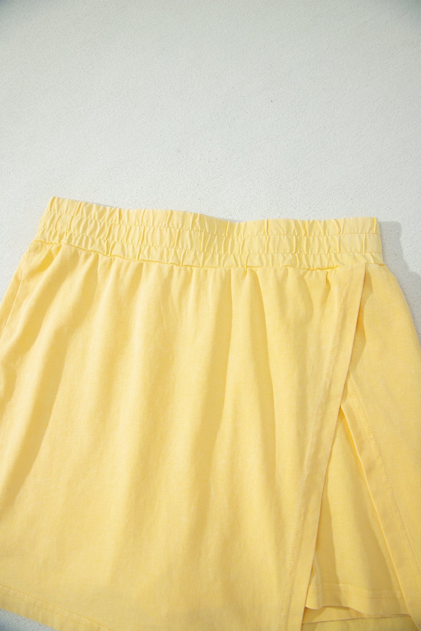 2 Piece Mineral Wash Cotton Tank Top Lined Split Skort Set