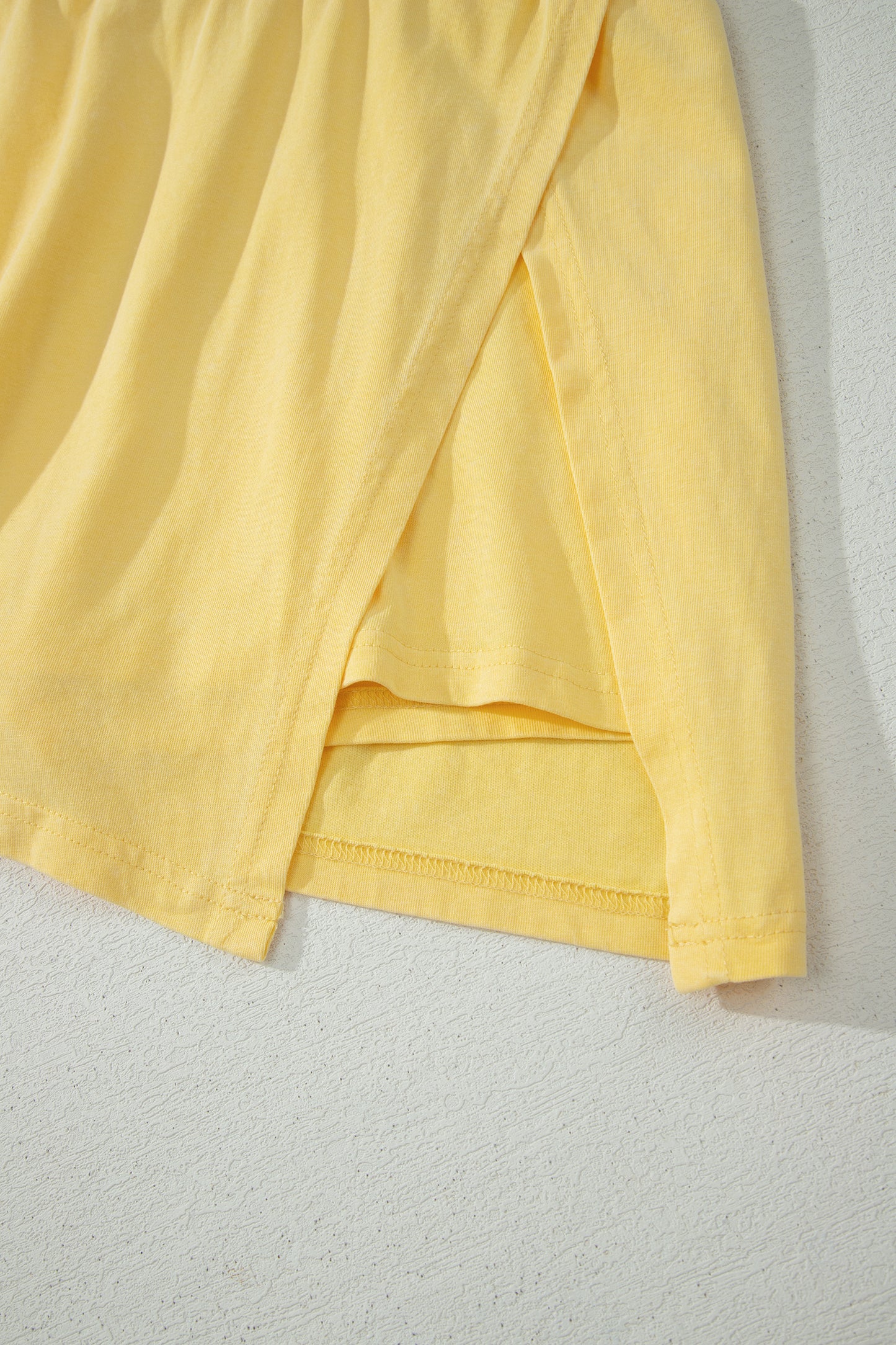2 Piece Mineral Wash Cotton Tank Top Lined Split Skort Set