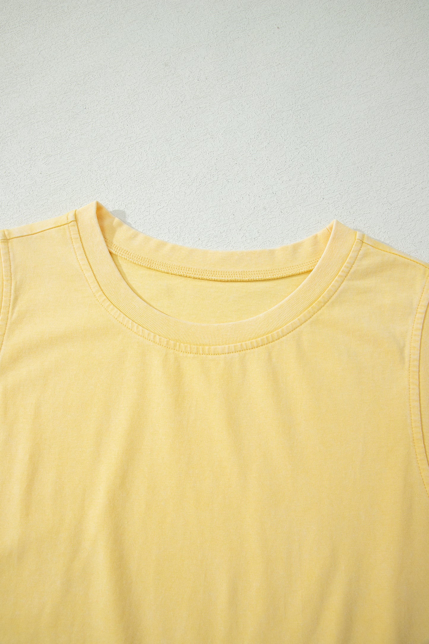 2 Piece Mineral Wash Cotton Tank Top Lined Split Skort Set
